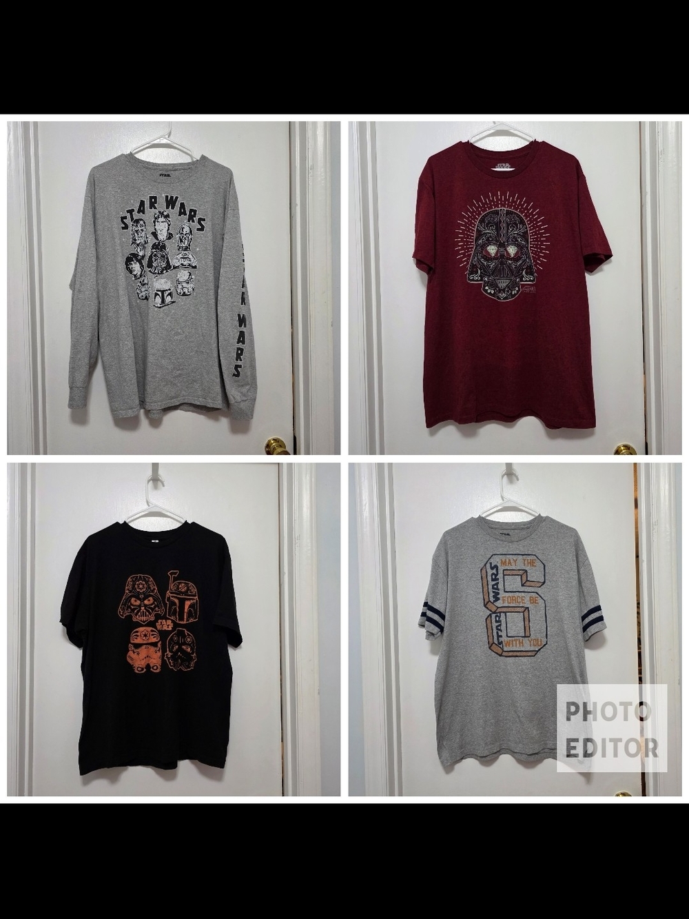 Lot of 4 Star Wars Men's Graphic Shirts XL Bundle